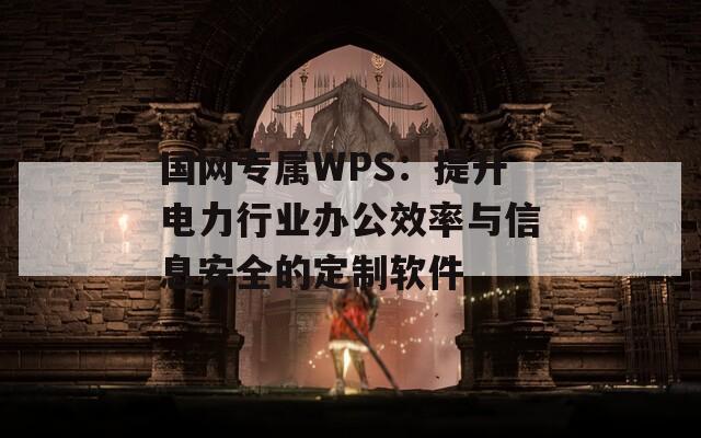 国网专属WPS：提升电力行业办公效率与信息安全的定制软件