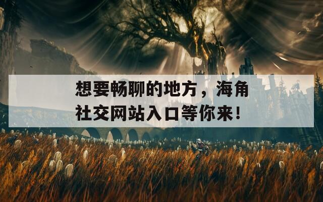 想要畅聊的地方，海角社交网站入口等你来！