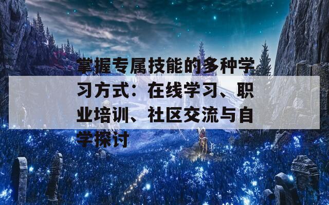 掌握专属技能的多种学习方式：在线学习、职业培训、社区交流与自学探讨