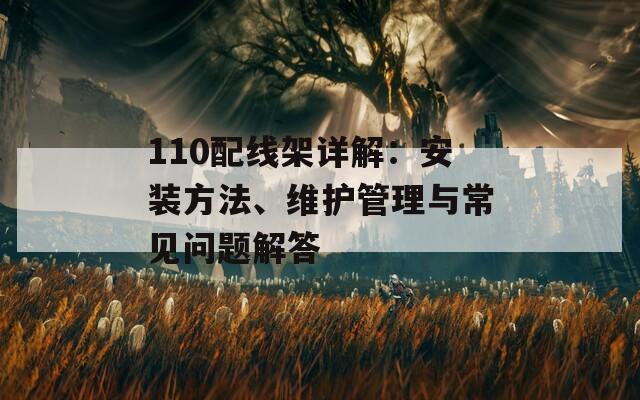 110配线架详解：安装方法、维护管理与常见问题解答