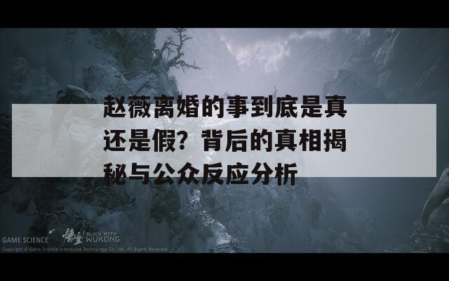 赵薇离婚的事到底是真还是假？背后的真相揭秘与公众反应分析