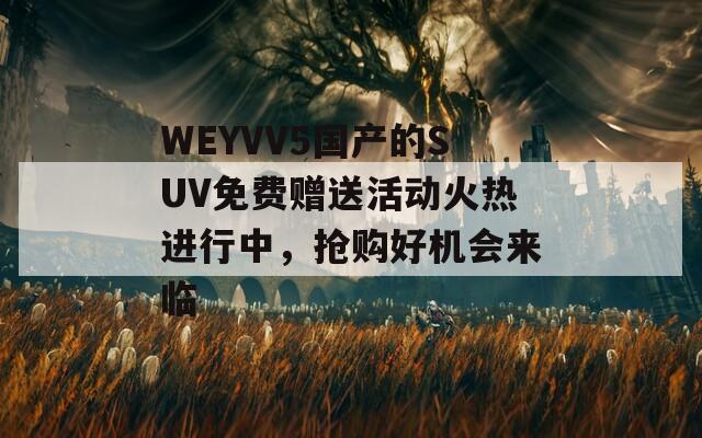 WEYVV5国产的SUV免费赠送活动火热进行中，抢购好机会来临