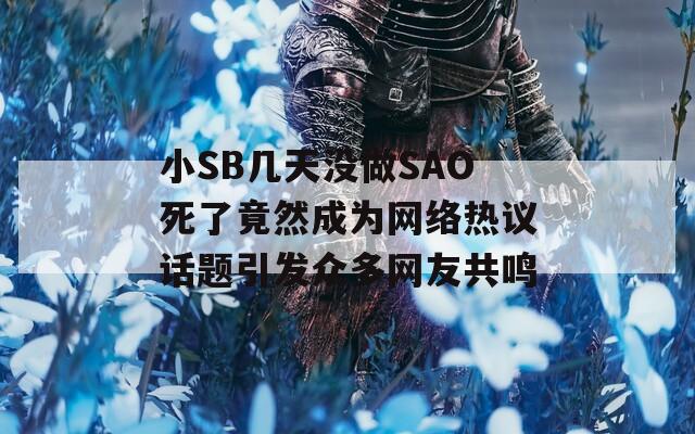 小SB几天没做SAO死了竟然成为网络热议话题引发众多网友共鸣