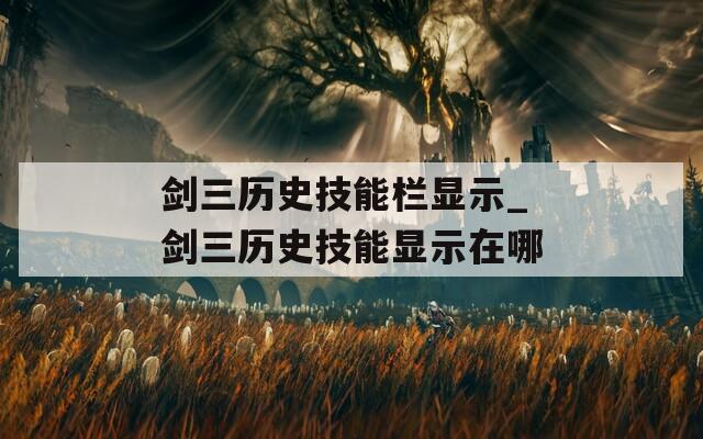 剑三历史技能栏显示_剑三历史技能显示在哪