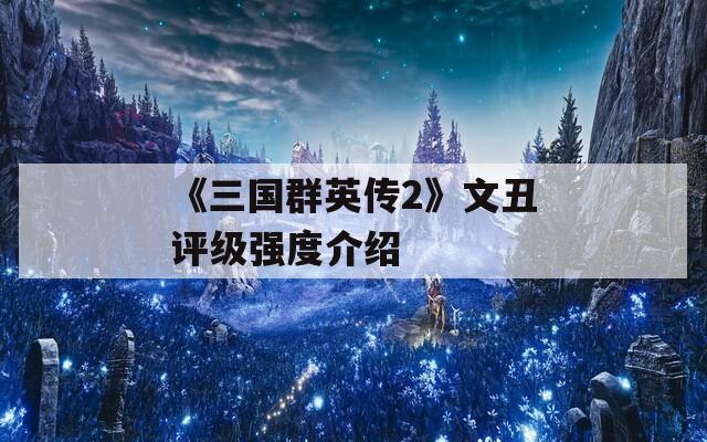 《三国群英传2》文丑评级强度介绍